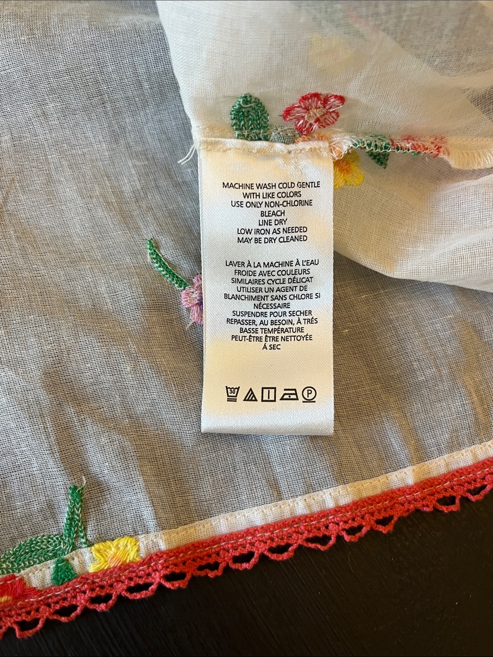FREE PEOPLE EMBROIDERED SHEER TOP S - Picture 7 of 10
